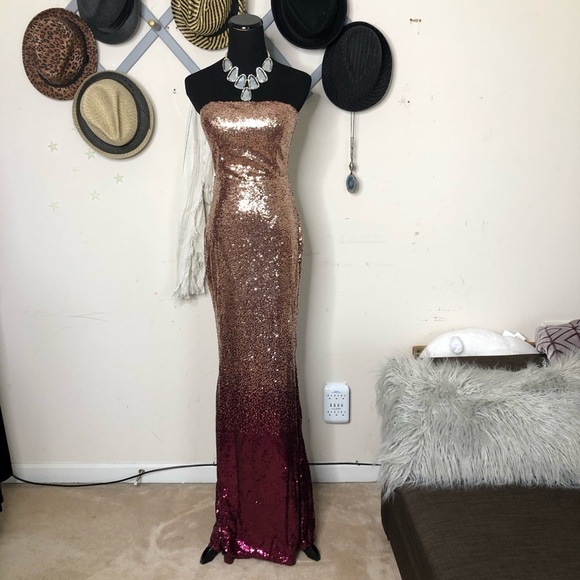 SEQUINED ombré sequined maxi dress - Picture 7 of 9